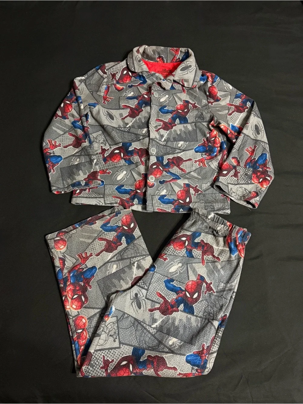 Marvel Kids Spider-Man Pajama Set in Gray, Red & Blue